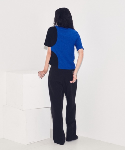 VACANCY(ヴァカンシー)の「アシンメトリーカットTシャツ(Tシャツ/カットソー・レディース・ブルー/ブラック・FREE)」の12枚目の写真