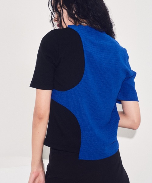 VACANCY(ヴァカンシー)の「アシンメトリーカットTシャツ(Tシャツ/カットソー・レディース・ブルー/ブラック・FREE)」の11枚目の写真