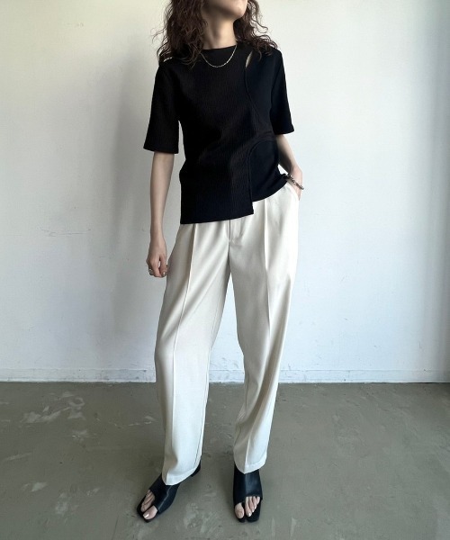 VACANCY(ヴァカンシー)の「アシンメトリーカットTシャツ(Tシャツ/カットソー・レディース・ブルー/ブラック・FREE)」の14枚目の写真