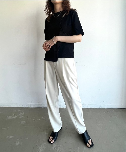 VACANCY(ヴァカンシー)の「アシンメトリーカットTシャツ(Tシャツ/カットソー・レディース・ブルー/ブラック・FREE)」の16枚目の写真