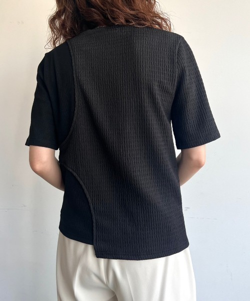 VACANCY(ヴァカンシー)の「アシンメトリーカットTシャツ(Tシャツ/カットソー・レディース・ブルー/ブラック・FREE)」の8枚目の写真