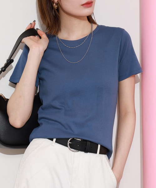ACE(エース)の「ACE オーガニックコットン フライス Tシャツ デオドラント UV加工(Tシャツ/カットソー・レディース・パープル/ホワイト/オレンジ/カーキ/ブルーグリーン/ライトブルー/ブラック/グレー/チャコールグレー/マスタード/ブラウン/ピンク/ライトピンク・XL/L/M/3L/4L/LL)」の7枚目の写真