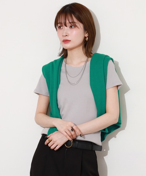 ACE(エース)の「ACE オーガニックコットン フライス Tシャツ デオドラント UV加工(Tシャツ/カットソー・レディース・パープル/ホワイト/オレンジ/カーキ/ブルーグリーン/ライトブルー/ブラック/グレー/チャコールグレー/マスタード/ブラウン/ピンク/ライトピンク・XL/L/M/3L/4L/LL)」の22枚目の写真