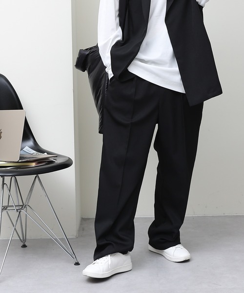 COLONY 2139（コロニートゥーワンスリーナイン）の「セットアップ対応 / ポリストレッチワイドスラックス（スラックス・メンズ・ブラック/モカ・MEDIUM/LARGE）」の2枚目の写真