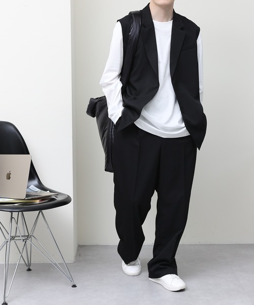 COLONY 2139（コロニートゥーワンスリーナイン）の「セットアップ対応 / ポリストレッチワイドスラックス（スラックス・メンズ・ブラック/モカ・MEDIUM/LARGE）」の19枚目の写真