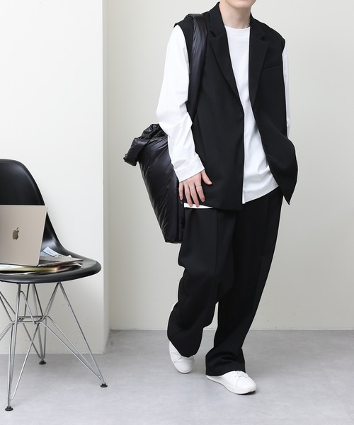 COLONY 2139（コロニートゥーワンスリーナイン）の「セットアップ対応 / ポリストレッチワイドスラックス（スラックス・メンズ・ブラック/モカ・MEDIUM/LARGE）」の11枚目の写真