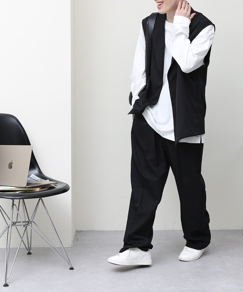 COLONY 2139（コロニートゥーワンスリーナイン）の「セットアップ対応 / ポリストレッチワイドスラックス（スラックス・メンズ・ブラック/モカ・MEDIUM/LARGE）」の15枚目の写真