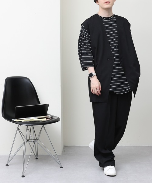 COLONY 2139（コロニートゥーワンスリーナイン）の「セットアップ対応 / ポリストレッチワイドスラックス（スラックス・メンズ・ブラック/モカ・MEDIUM/LARGE）」の7枚目の写真