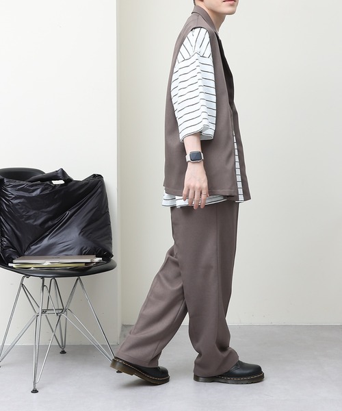 COLONY 2139（コロニートゥーワンスリーナイン）の「セットアップ対応 / ポリストレッチワイドスラックス（スラックス・メンズ・ブラック/モカ・MEDIUM/LARGE）」の16枚目の写真