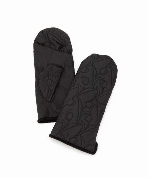 Casselini（キャセリーニ）の「Casselini(キャセリーニ)チューリップキルティングミトン（手袋・レディース・ブラック/ピンク/ブルー/クリーム・FREE）」の2枚目の写真