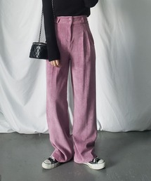 【 ４size ／５color 】ハイウエストツータックルーズコーデュロイパンツ