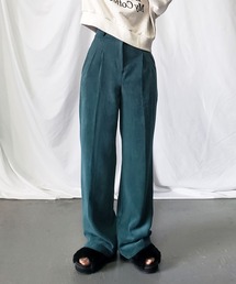 【 ４size ／５color 】ハイウエストツータックルーズコーデュロイパンツ