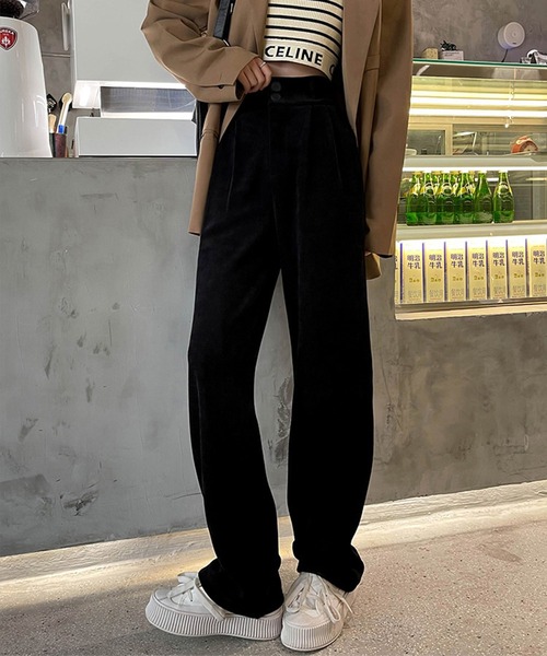 セール】【 4size ／5color 】ハイウエストツータックルーズ