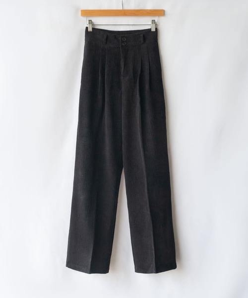 me+em select（ミームセレクト）の「【 ４size ／５color 】ハイウエストツータックルーズコーデュロイパンツ（スラックス・レディース・ブラック/ライトパープル/ダークベージュ/アイボリー/ダークグリーン・SMALL/MEDIUM/LARGE/X-LARGE）」の20枚目の写真