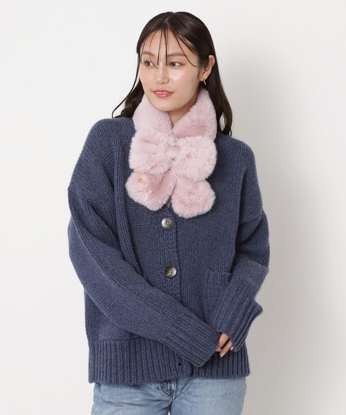アンジェリックプリティ　ピンク　リボン　ファー　マフラー　さらにお値下げしました アンジェリックプリティピンクリボンファーマフラーさらにお