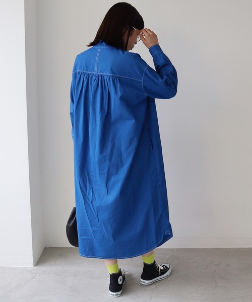 bulle de savon(ビュルデサボン)の「《染め替え》製品染めオックスコックワンピース(ショルダーバッグ・レディース・イエロー/ブルー・FREE)」の5枚目の写真