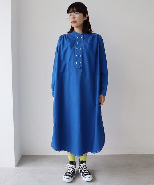 bulle de savon(ビュルデサボン)の「《染め替え》製品染めオックスコックワンピース(ショルダーバッグ・レディース・イエロー/ブルー・FREE)」の15枚目の写真