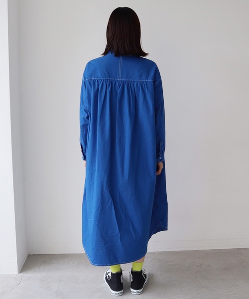 bulle de savon(ビュルデサボン)の「《染め替え》製品染めオックスコックワンピース(ショルダーバッグ・レディース・イエロー/ブルー・FREE)」の17枚目の写真