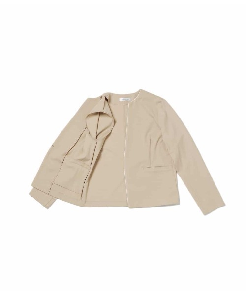 NEWYORKER(ニューヨーカー)の「ジャージーカットソージャケット(ノーカラージャケット・レディース・ネイビー/ベージュ・L/M)」の10枚目の写真