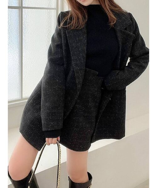 RESEXXY（リゼクシー）の「ツイードテーラードジャケット【セットアップ着用可能】（テーラードジャケット・レディース・ホワイト/ブラック/ブルー・FREE）」の2枚目の写真