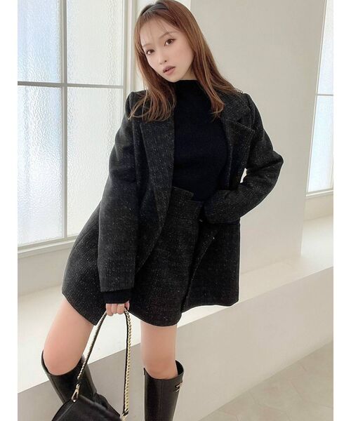 RESEXXY（リゼクシー）の「ツイードテーラードジャケット【セットアップ着用可能】（テーラードジャケット・レディース・ホワイト/ブラック/ブルー・FREE）」の7枚目の写真