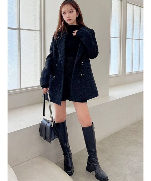 RESEXXY（リゼクシー）の「ツイードテーラードジャケット【セットアップ着用可能】（テーラードジャケット・レディース・ホワイト/ブラック/ブルー・FREE）」の8枚目の写真