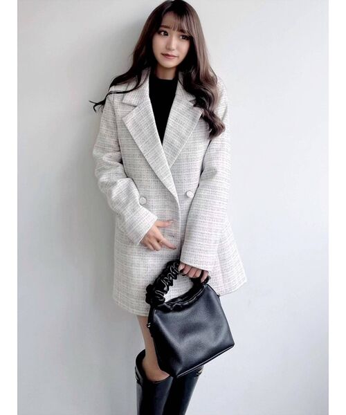 RESEXXY（リゼクシー）の「ツイードテーラードジャケット【セットアップ着用可能】（テーラードジャケット・レディース・ホワイト/ブラック/ブルー・FREE）」の11枚目の写真