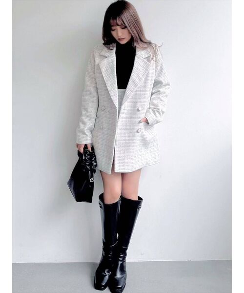 RESEXXY（リゼクシー）の「ツイードテーラードジャケット【セットアップ着用可能】（テーラードジャケット・レディース・ホワイト/ブラック/ブルー・FREE）」の12枚目の写真