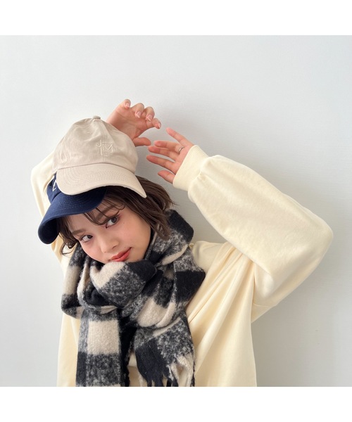 JUMELLE（ジュメロ）の「ブロックチェックマフラー（マフラー・レディース・ピンク/ブラック・FREE）」の11枚目の写真