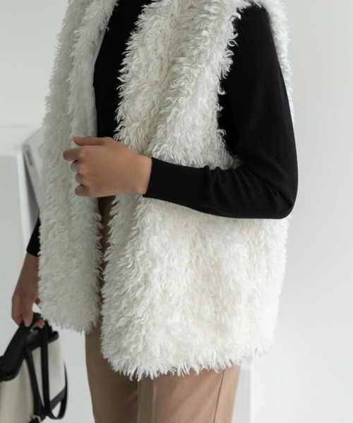 Edit Sheen（エディットシーン）の「【スタイリストプロデュース】プードルファーベスト（その他アウター・レディース・アイボリー・M）」の17枚目の写真