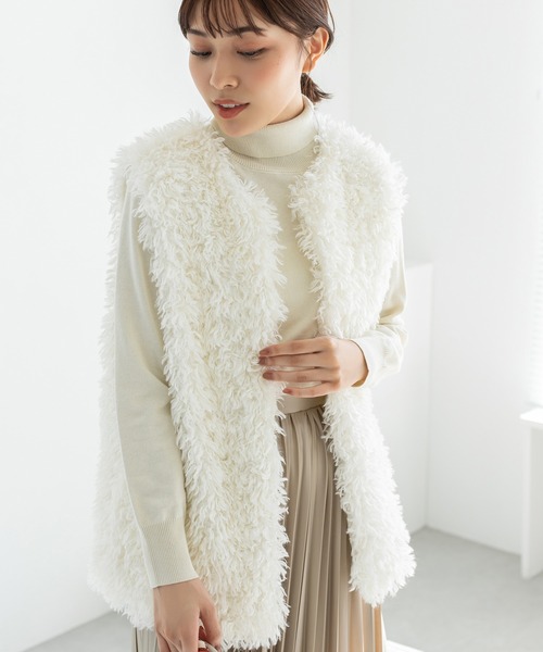 Edit Sheen（エディットシーン）の「【スタイリストプロデュース】プードルファーベスト（その他アウター・レディース・アイボリー・M）」の3枚目の写真
