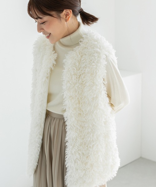 Edit Sheen（エディットシーン）の「【スタイリストプロデュース】プードルファーベスト（その他アウター・レディース・アイボリー・M）」の12枚目の写真