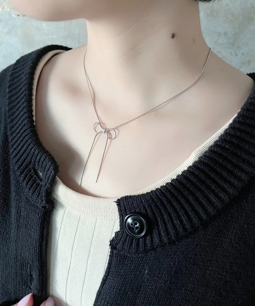 ciite'(シーテ)の「simple ribbon necklace / シンプル リボン ネックレス(ネックレス・レディース・シルバー/ゴールド・FREE)」の17枚目の写真