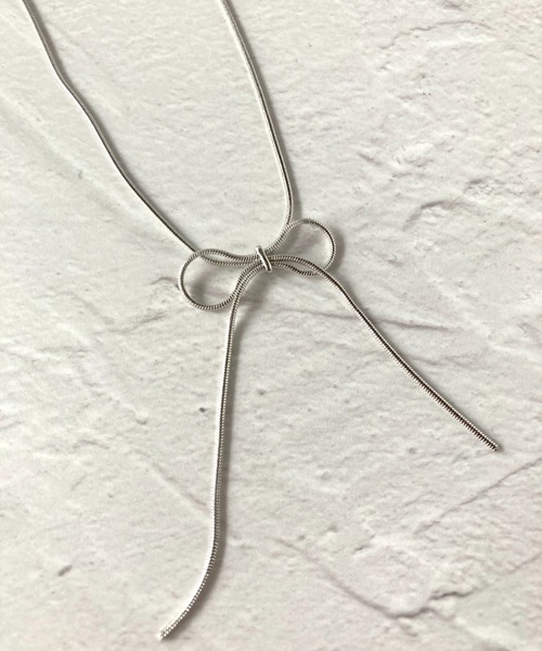 ciite'(シーテ)の「simple ribbon necklace / シンプル リボン ネックレス(ネックレス・レディース・シルバー/ゴールド・FREE)」の19枚目の写真