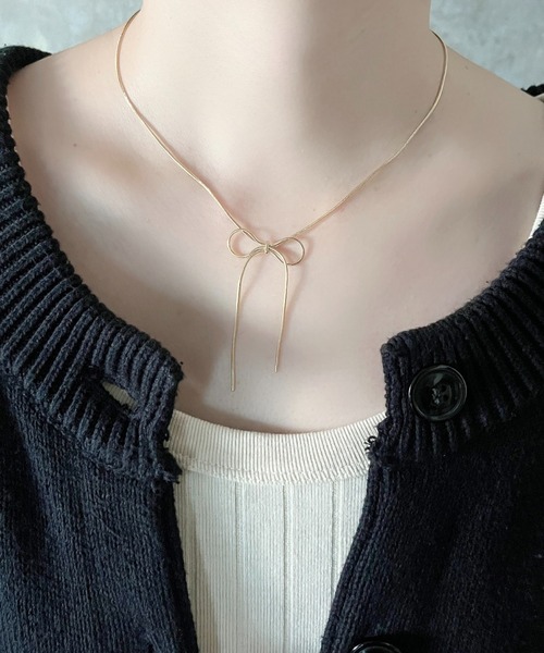 ciite'(シーテ)の「simple ribbon necklace / シンプル リボン ネックレス(ネックレス・レディース・シルバー/ゴールド・FREE)」の15枚目の写真