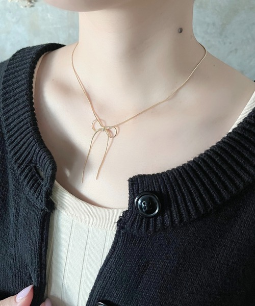 ciite'(シーテ)の「simple ribbon necklace / シンプル リボン ネックレス(ネックレス・レディース・シルバー/ゴールド・FREE)」の14枚目の写真