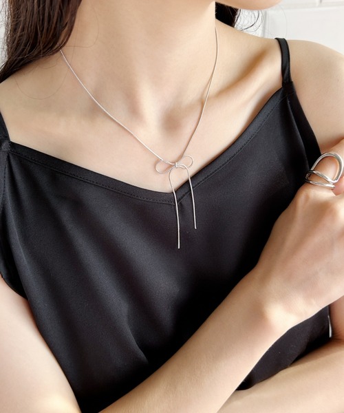 ciite'(シーテ)の「simple ribbon necklace / シンプル リボン ネックレス(ネックレス・レディース・シルバー/ゴールド・FREE)」の13枚目の写真