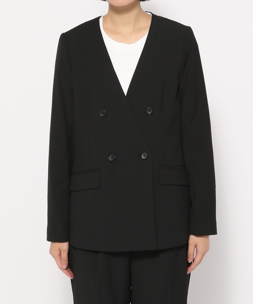LEPSIM（レプシィム）の「サマ見え！カラーレスダブルジャケット　162257（スーツジャケット・レディース・ブラック/グレイッシュベージュ/ネイビー・MEDIUM/LARGE）」の11枚目の写真
