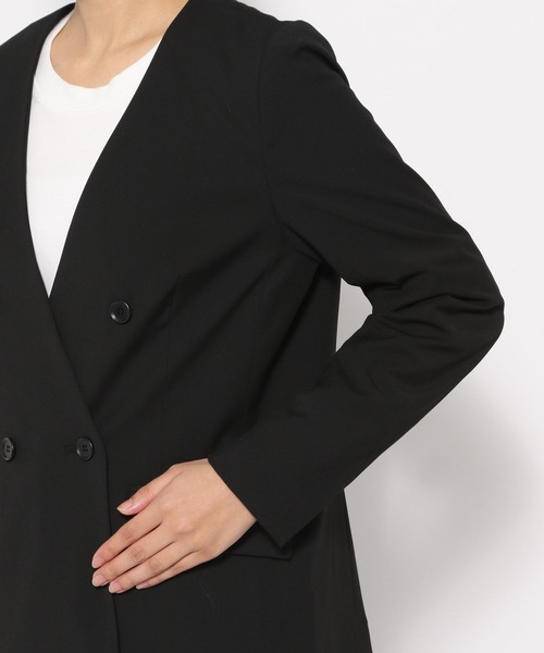 LEPSIM（レプシィム）の「サマ見え！カラーレスダブルジャケット　162257（スーツジャケット・レディース・ブラック/グレイッシュベージュ/ネイビー・MEDIUM/LARGE）」の10枚目の写真