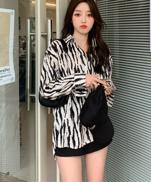 i-dare（アイディア）の「【i-dare】ゼブラ柄 シャツ（シャツ/ブラウス・レディース・ゼブラ・FREE）」の4枚目の写真