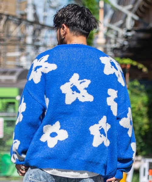 CavariA（キャバリア）の「『CavariA/キャバリア』総柄ジャガード起毛カーディガン（カーディガン/ボレロ・メンズ・マスタード/ブルー/ブラック・M/L）」の18枚目の写真