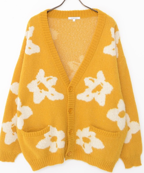 CavariA（キャバリア）の「『CavariA/キャバリア』総柄ジャガード起毛カーディガン（カーディガン/ボレロ・メンズ・マスタード/ブルー/ブラック・M/L）」の21枚目の写真