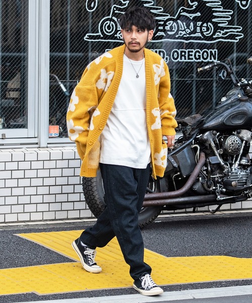 CavariA（キャバリア）の「『CavariA/キャバリア』総柄ジャガード起毛カーディガン（カーディガン/ボレロ・メンズ・マスタード/ブルー/ブラック・M/L）」の10枚目の写真