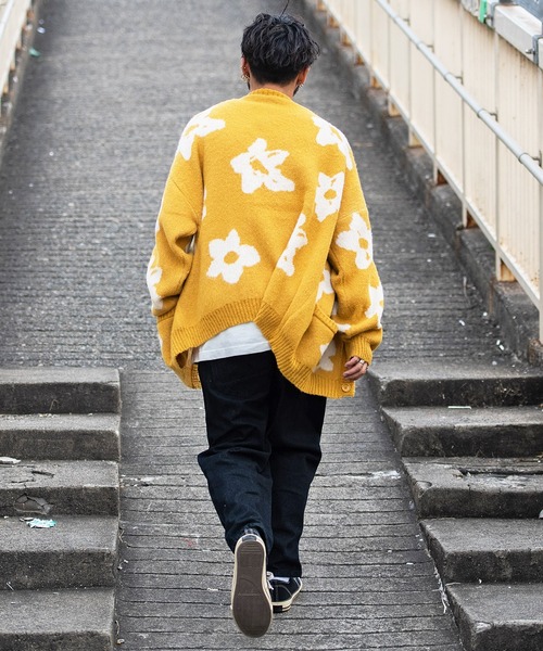 CavariA（キャバリア）の「『CavariA/キャバリア』総柄ジャガード起毛カーディガン（カーディガン/ボレロ・メンズ・マスタード/ブルー/ブラック・M/L）」の13枚目の写真