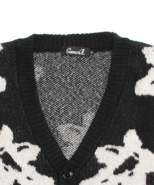CavariA（キャバリア）の「『CavariA/キャバリア』総柄ジャガード起毛カーディガン（カーディガン/ボレロ・メンズ・マスタード/ブルー/ブラック・M/L）」の8枚目の写真
