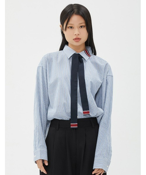 ROMANTIC CROWN（ロマンティッククラウン）の「A'GEM/9 × .kom『ROMANTIC CROWN/ロマンティッククラウン』RC CLUB TIE SHIRT/タイ SHT（シャツ/ブラウス・メンズ・ブルー/ホワイト・M/L）」の5枚目の写真
