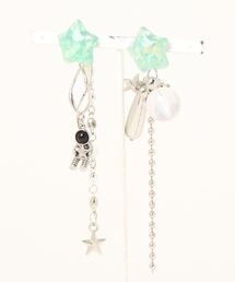 【KKSHOP】星と宇宙飛行士ピアス(MA)
