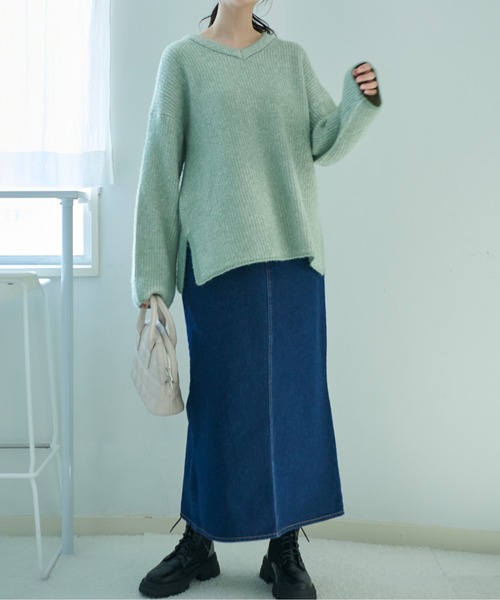 FREE'S MART（フリーズマート）の「[低身長サイズ/Sシリーズ]バックスリットナローデニムスカート（スカート・レディース・ブラック系その他/ブルー系その他2/ダークネイビー・MEDIUM/SMALL/X-SMALL）」の17枚目の写真