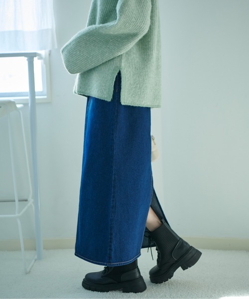 FREE'S MART（フリーズマート）の「[低身長サイズ/Sシリーズ]バックスリットナローデニムスカート（スカート・レディース・ブラック系その他/ブルー系その他2/ダークネイビー・MEDIUM/SMALL/X-SMALL）」の22枚目の写真