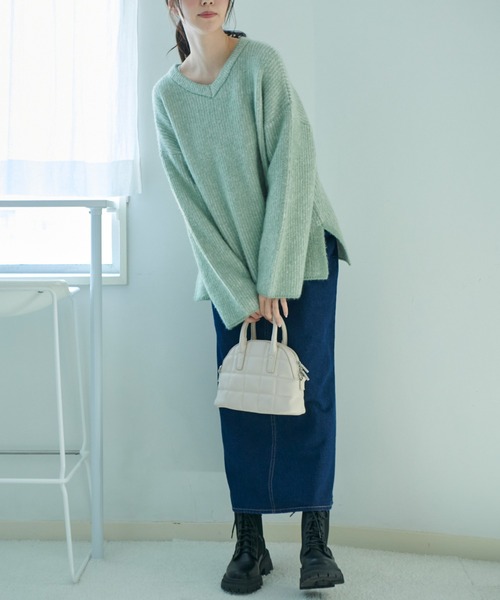 FREE'S MART（フリーズマート）の「[低身長サイズ/Sシリーズ]バックスリットナローデニムスカート（スカート・レディース・ブラック系その他/ブルー系その他2/ダークネイビー・MEDIUM/SMALL/X-SMALL）」の18枚目の写真